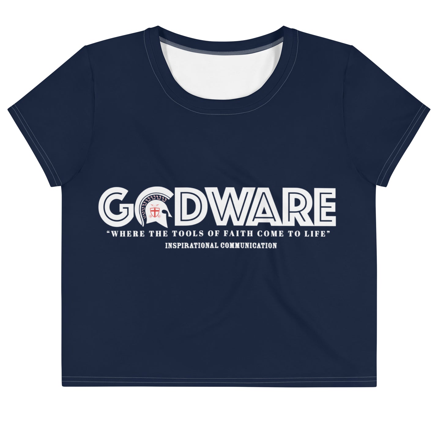 Godware Logo Stretchy Crop Top T-Shirt - Navy