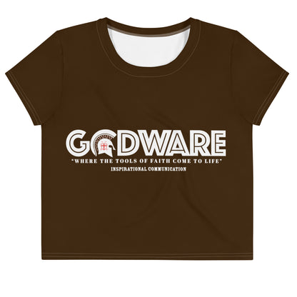 Godware Logo Stretchy Crop Tee - Coffee