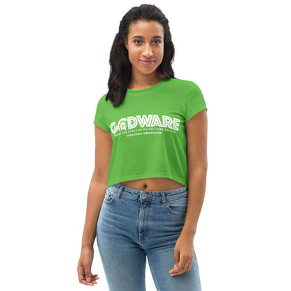 Godware Logo Stretchy Crop Tee - Green