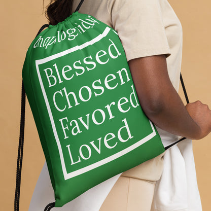 Unapologetic Series Drawstring bag - Green/White