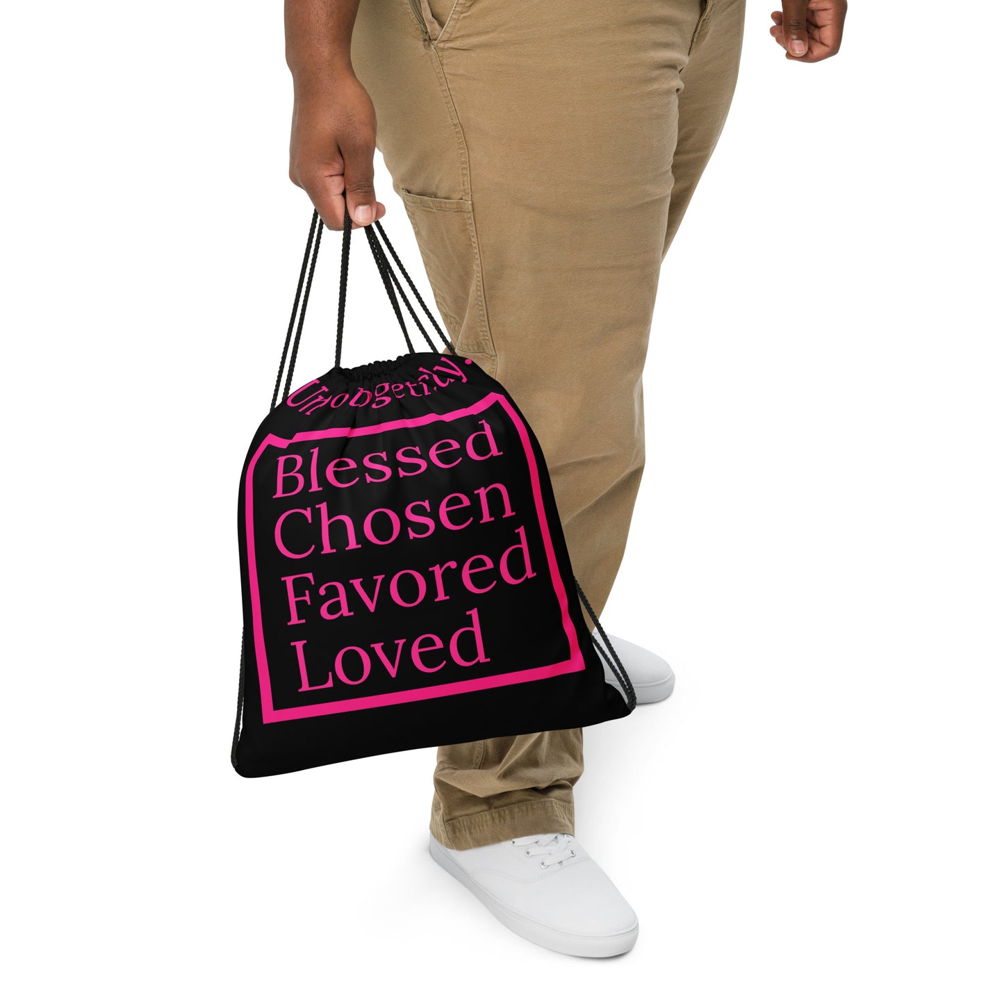 Unapologetic Series Drawstring bag - Pink/Black