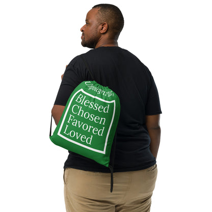 Unapologetic Series Drawstring bag - Green/White