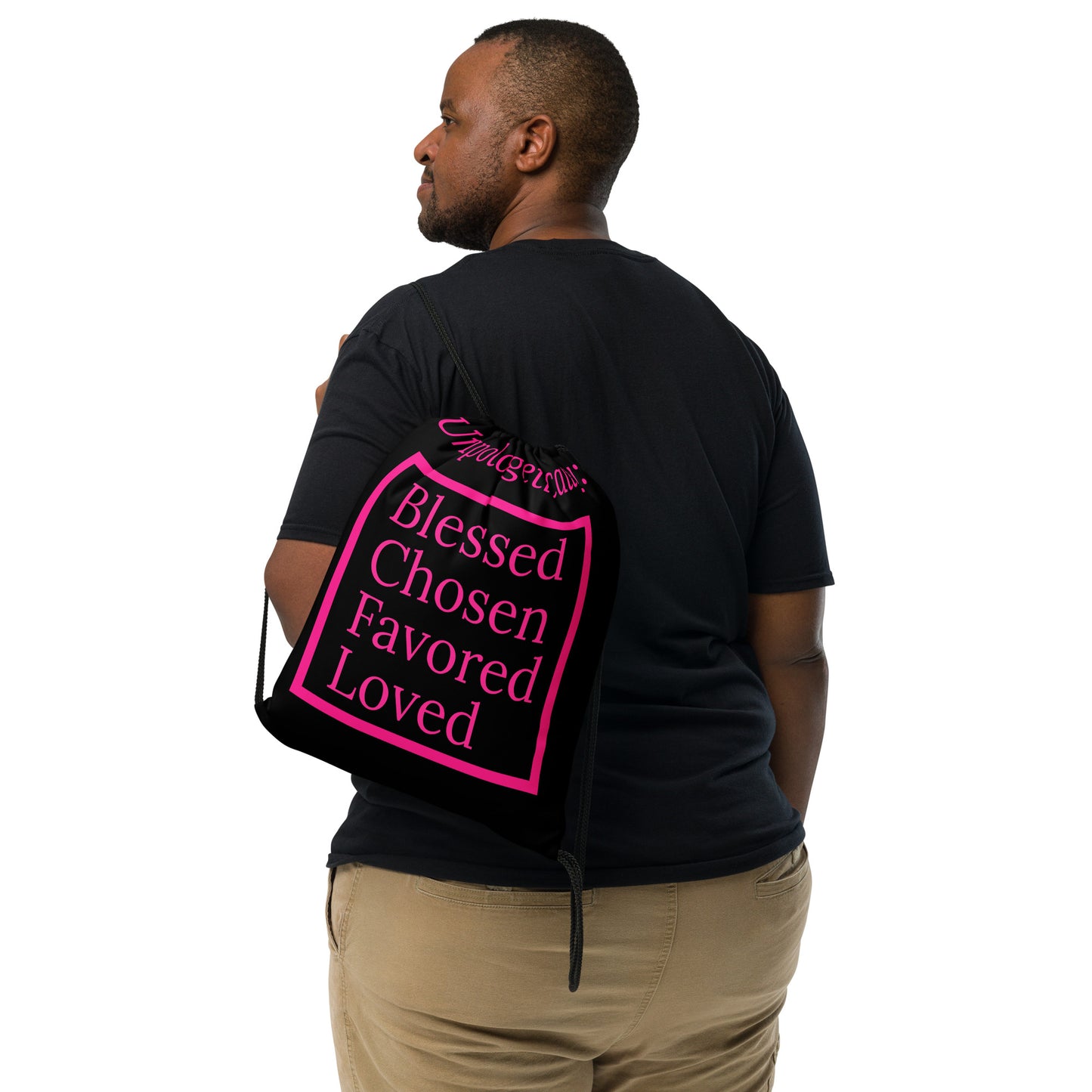 Unapologetic Series Drawstring bag - Pink/Black