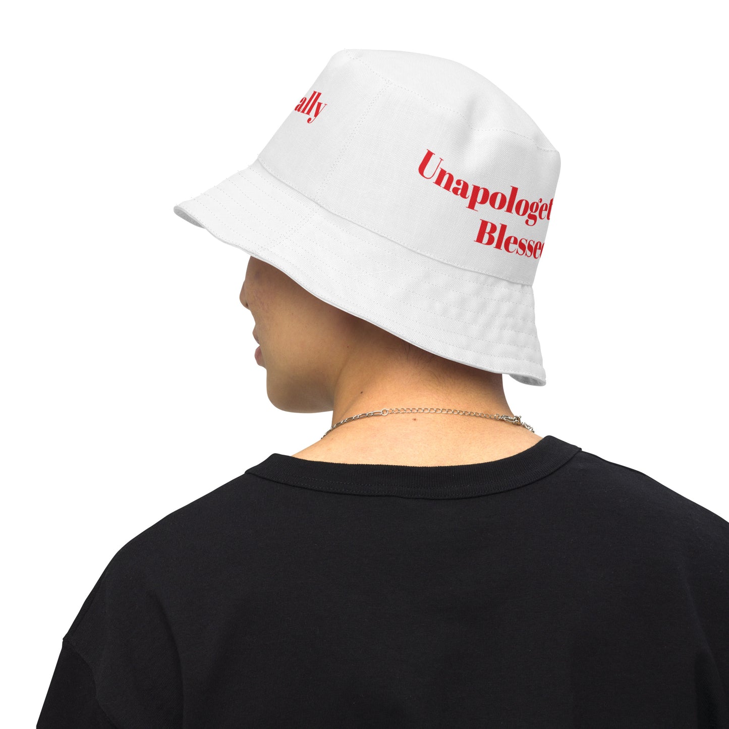 Unapologetically Blessed bucket hat - White/Red