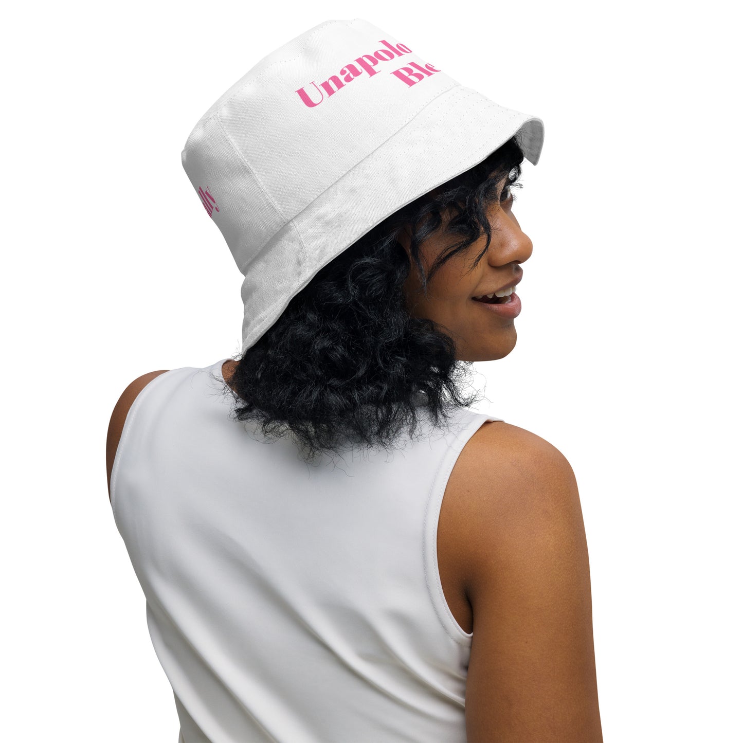 Unapologetically Blessed bucket hat - White/Pink