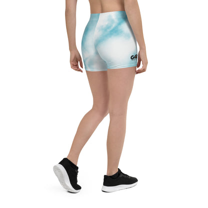 Godware Logo Stretchy Yoga Shorts - Turquoise Multi