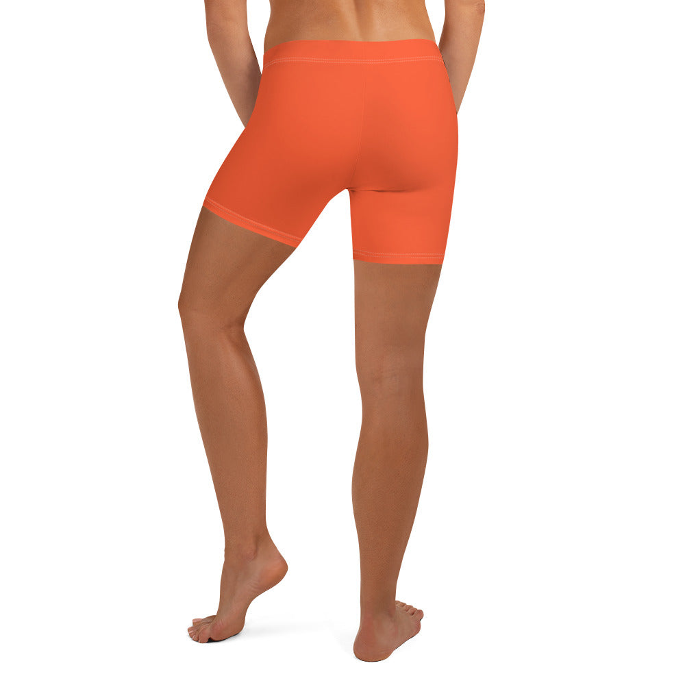 Godware Logo Stretchy Yoga Shorts - Orange