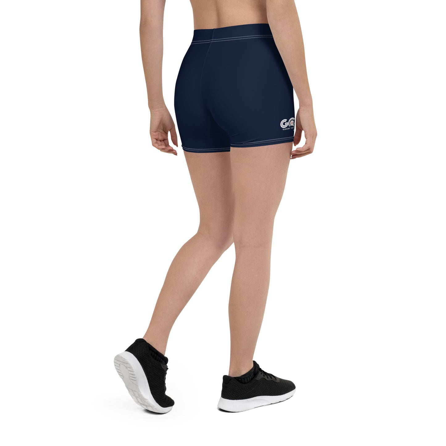 Godware Logo Stretchy Yoga Shorts - Navy