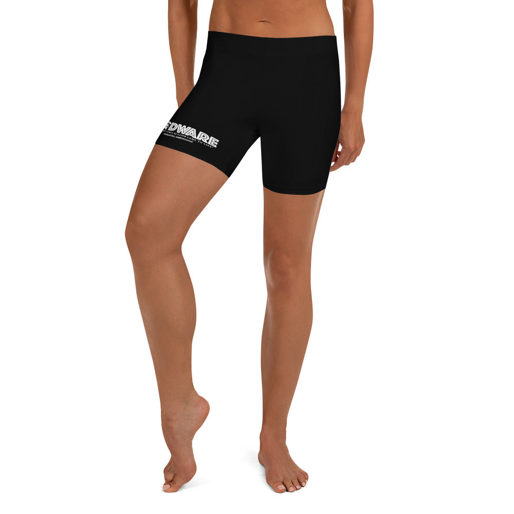 Godware Logo Stretchy Yoga Shorts - Black/White