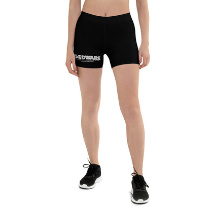 Godware Logo Stretchy Yoga Shorts - Black/White