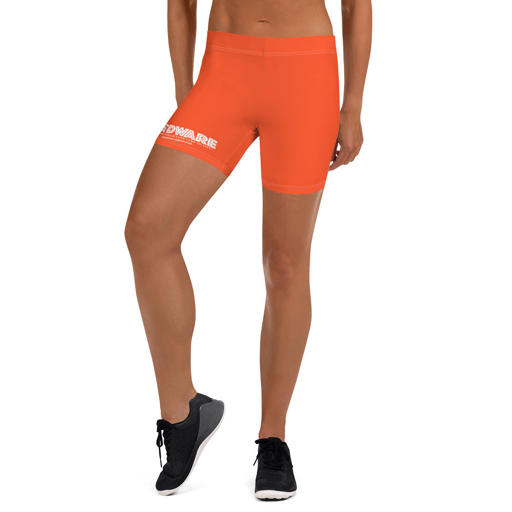 Godware Logo Stretchy Yoga Shorts - Orange