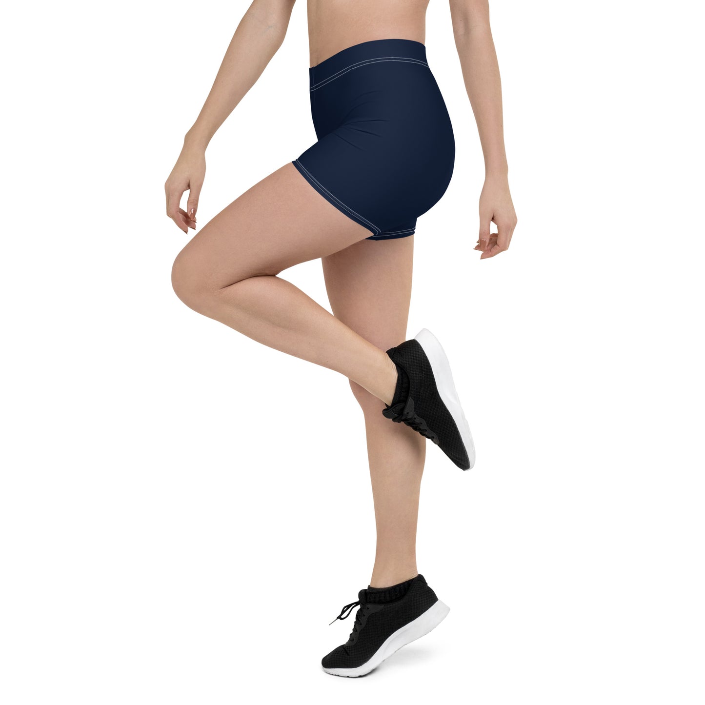 Godware Logo Stretchy Yoga Shorts - Navy