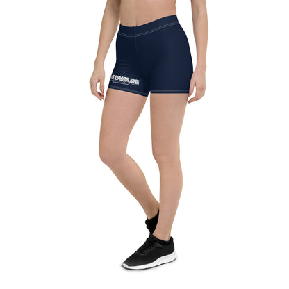 Godware Logo Stretchy Yoga Shorts - Navy