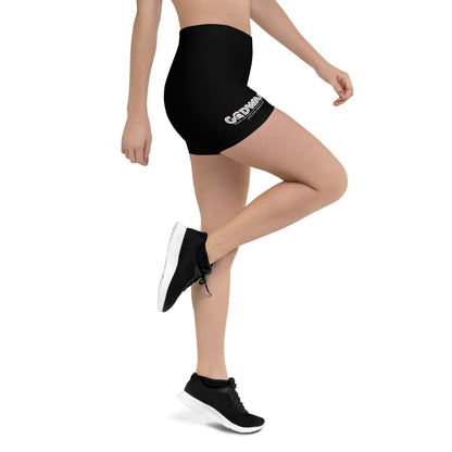 Godware Logo Stretchy Yoga Shorts - Black/White