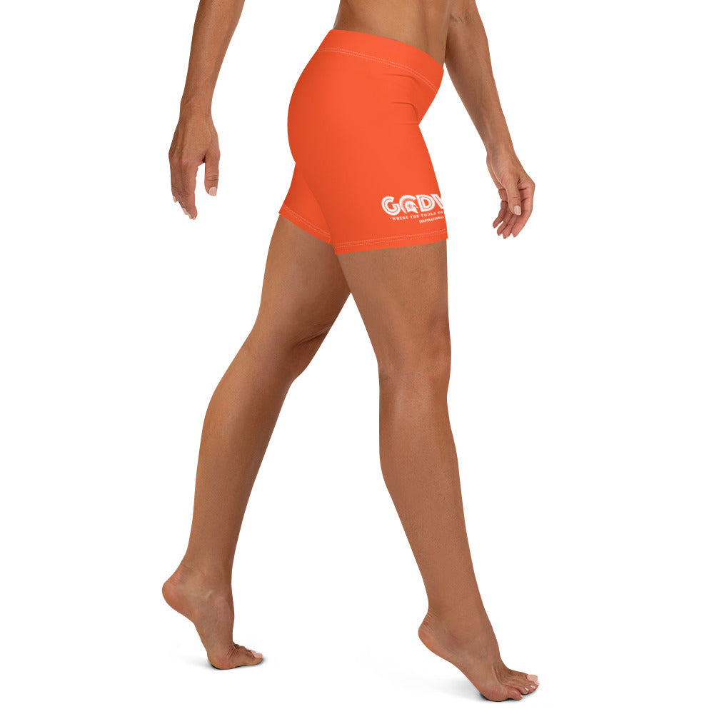 Godware Logo Stretchy Yoga Shorts - Orange