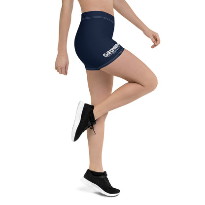 Godware Logo Stretchy Yoga Shorts - Navy