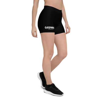 Godware Logo Stretchy Yoga Shorts - Black/White