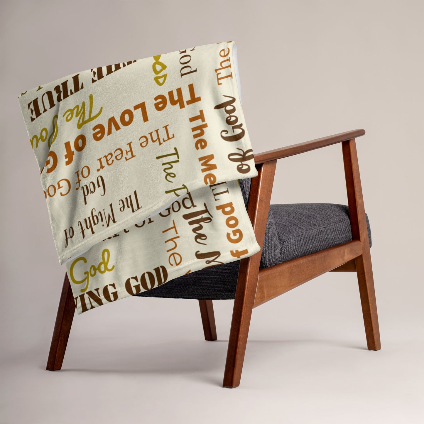 Attributes of God Inspirational Throw blanket - Earth-tone/Cream