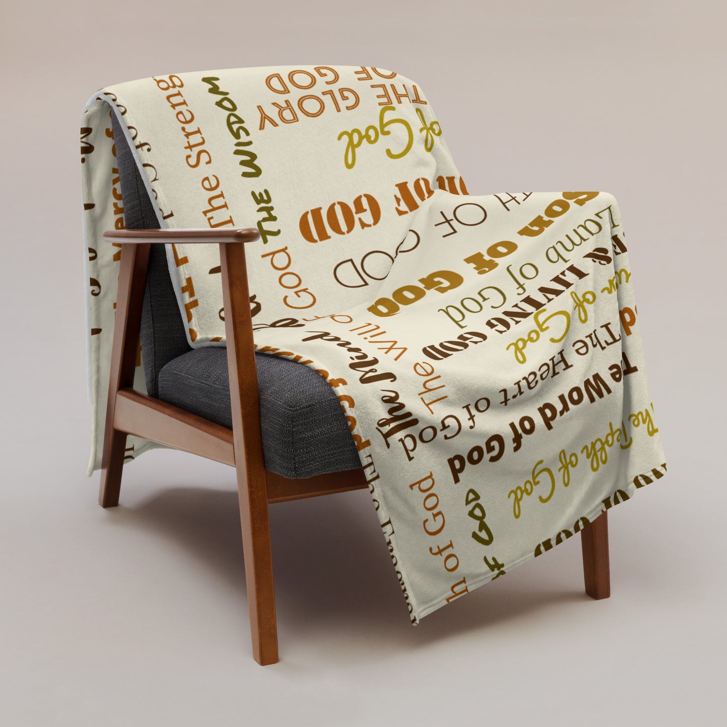 Attributes of God Inspirational Throw blanket - Earth-tone/Cream