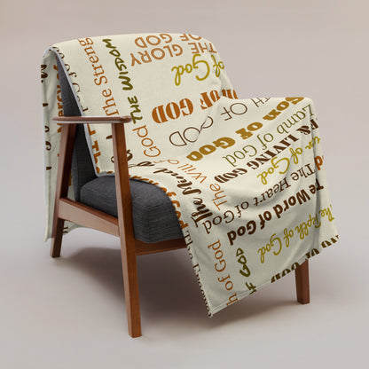 Attributes of God Inspirational Throw blanket - Earth-tone/Cream