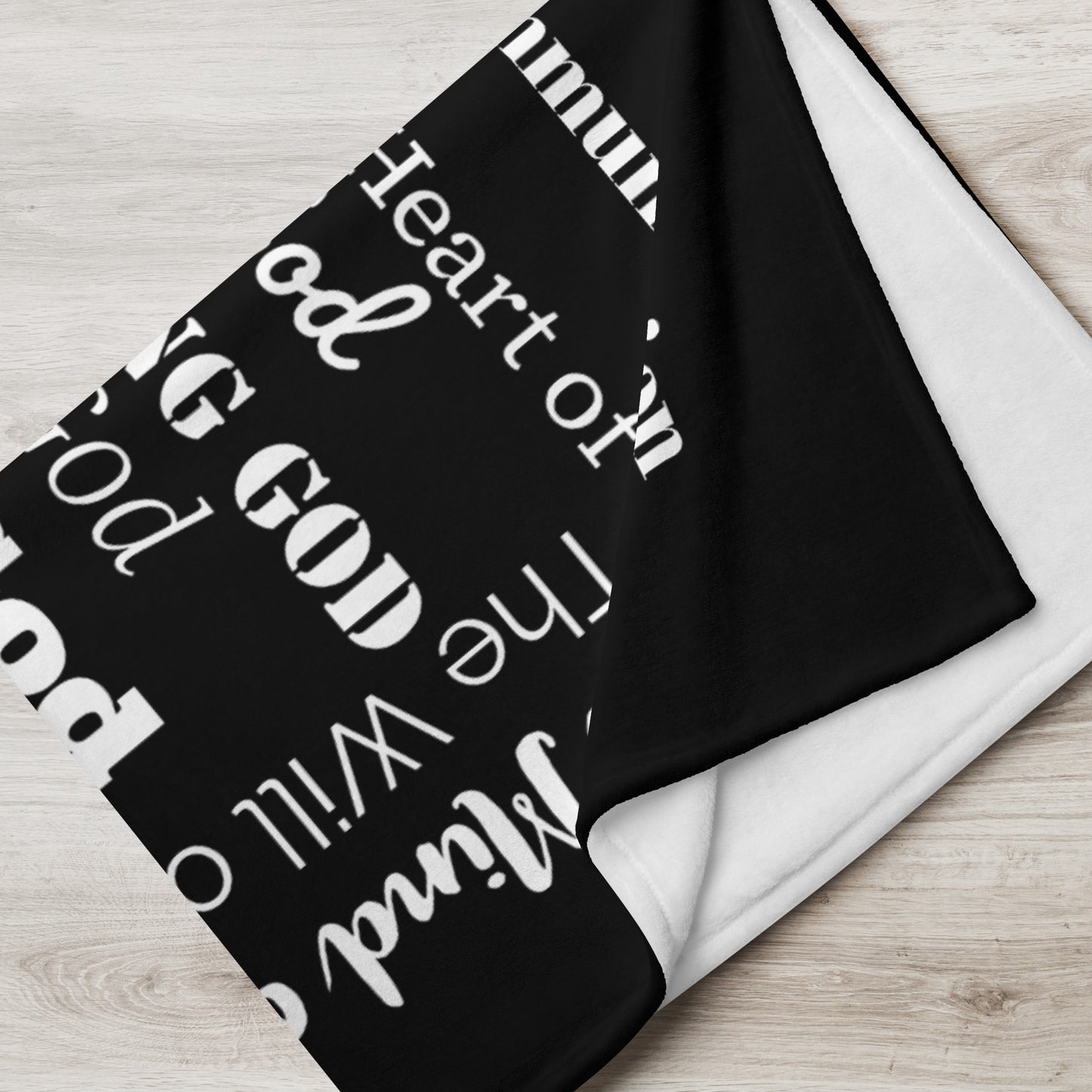 Attributes of God Inspirational Throw blanket - Black/White