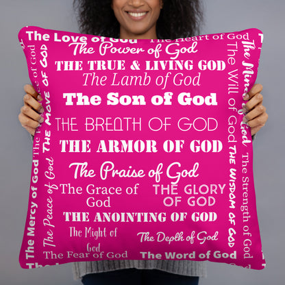 Attributes of God Inspirational Throw blanket - Hot Pink/White