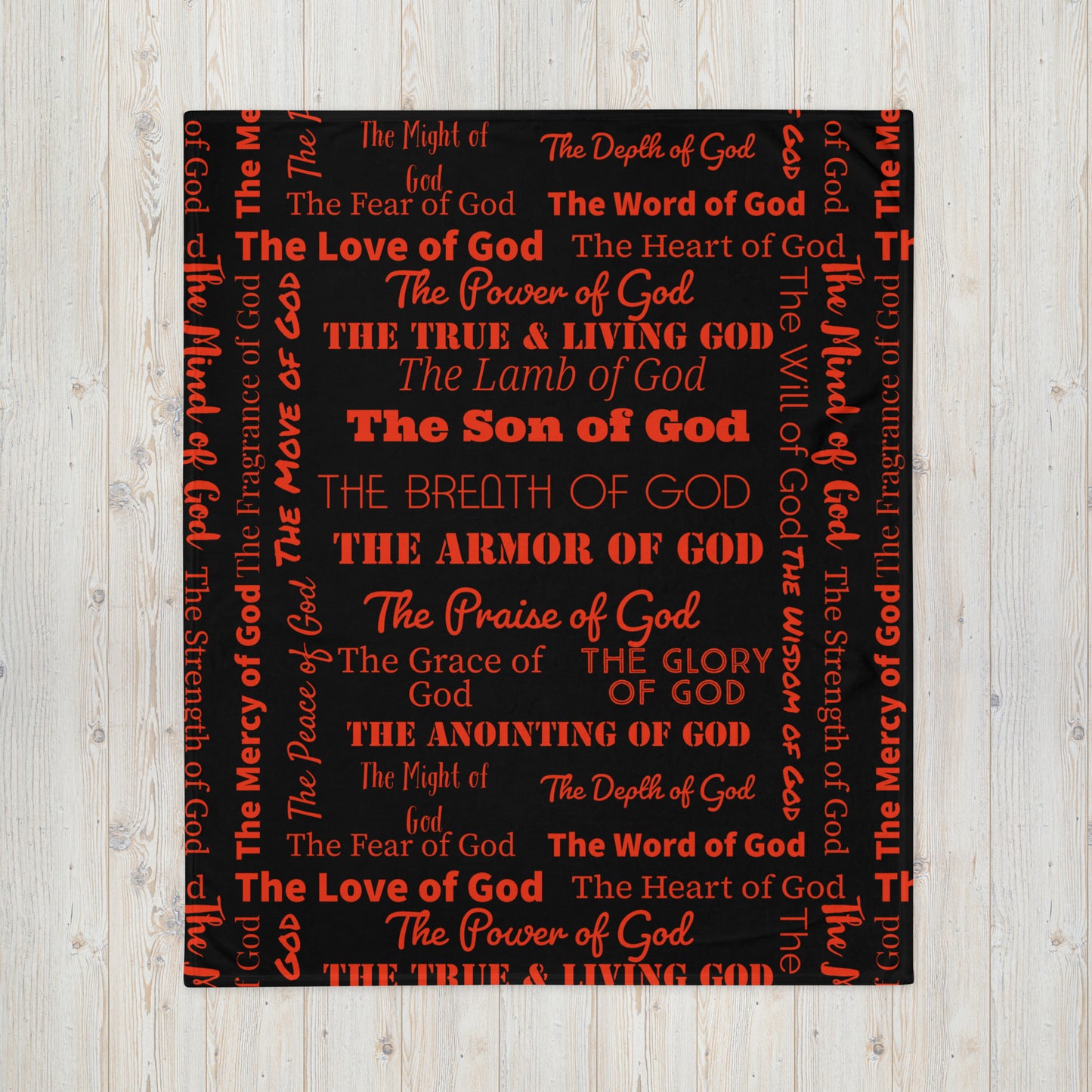 Attributes of God Inspirational Throw blanket - Red/Black