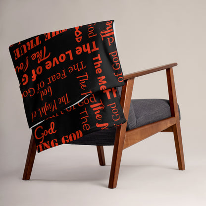 Attributes of God Inspirational Throw blanket - Red/Black