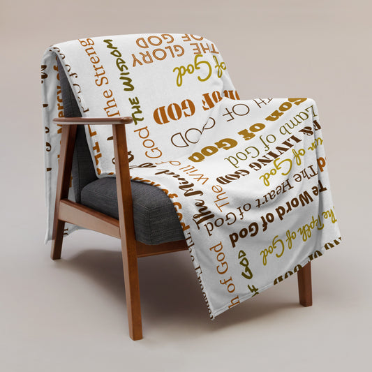 Attributes of God Inspirational Throw blanket - Earth-tone/White