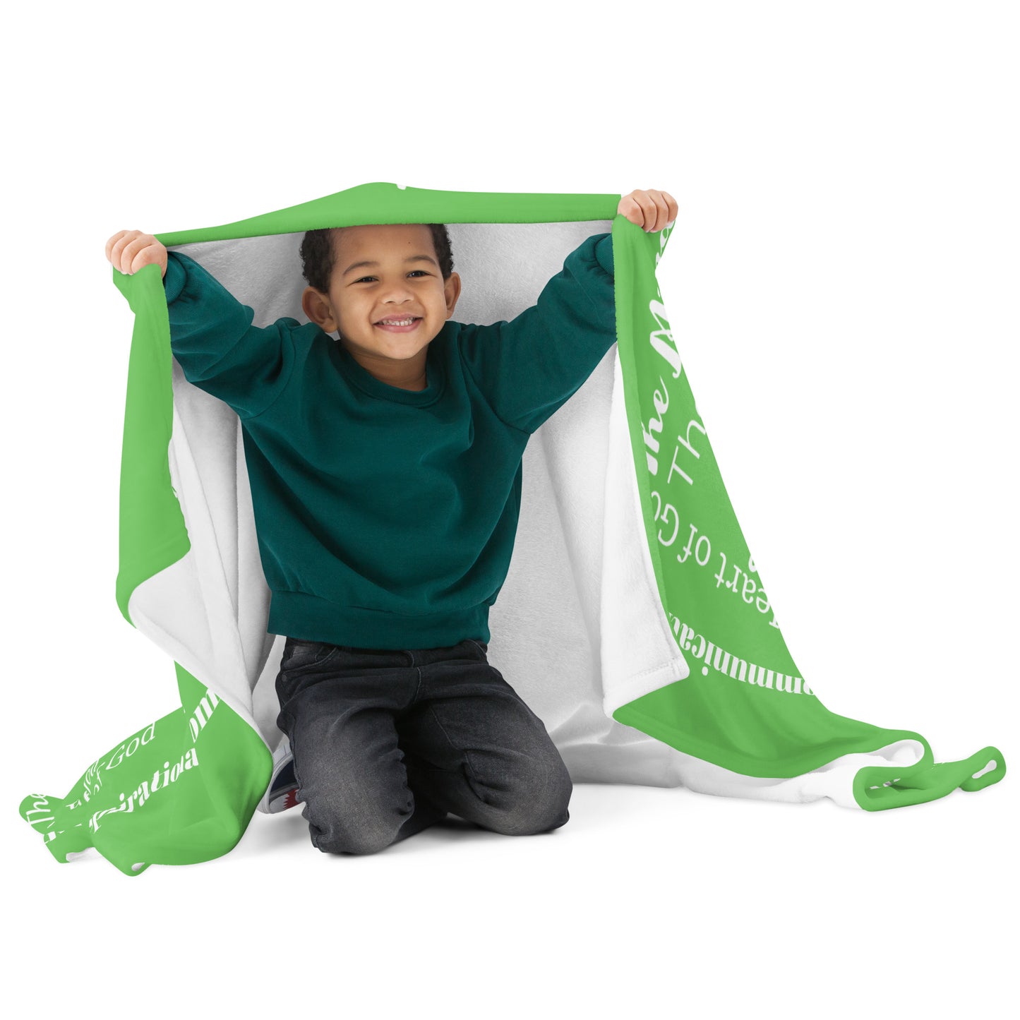 Attributes of God Inspirational Throw blanket - Green/White