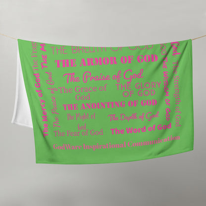 Attributes of God Inspirational Throw blanket- Pink/Green