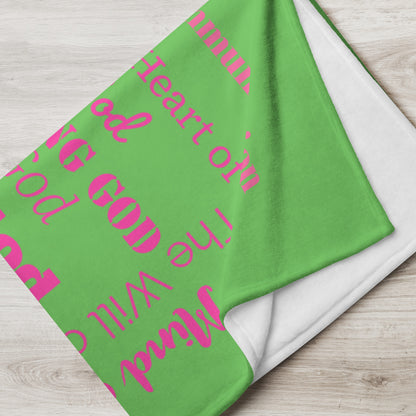 Attributes of God Inspirational Throw blanket- Pink/Green