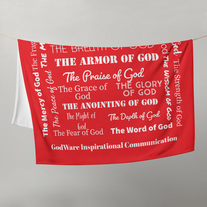 Attributes of God Inspirational Throw blanket - Red/White