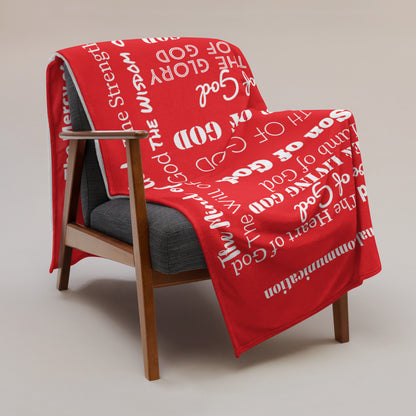 Attributes of God Inspirational Throw blanket - Red/White