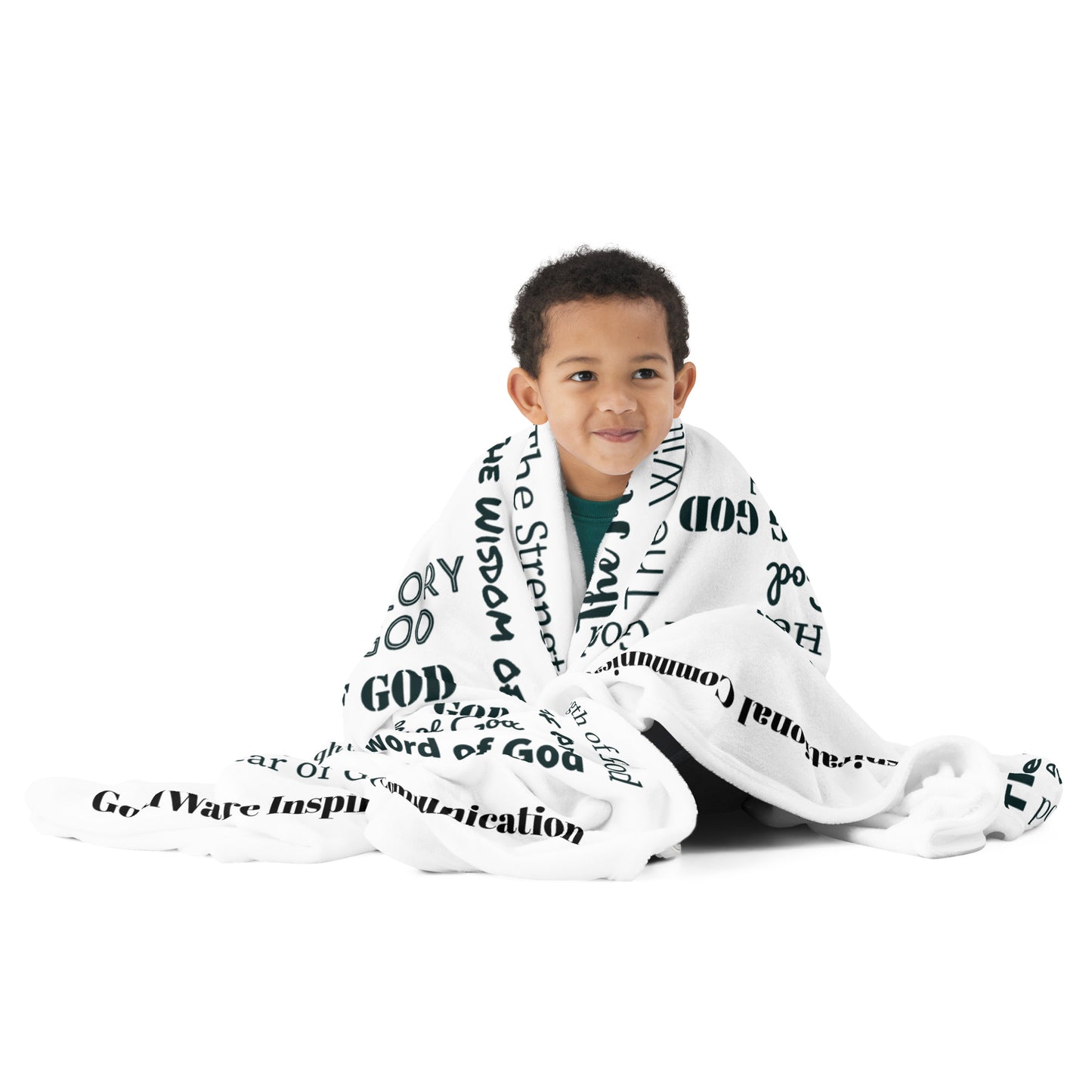 Attributes of God Inspirational Throw blanket - White/Black