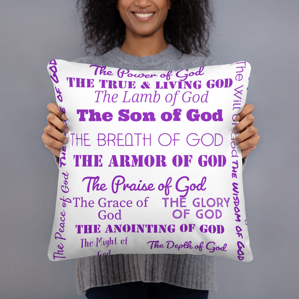 Attributes of God thin canvas wall decor - White/Purple