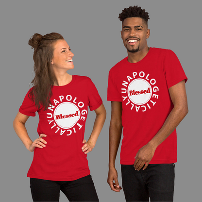Unapologetically Blessed short Sleeve t-shirt (red print)