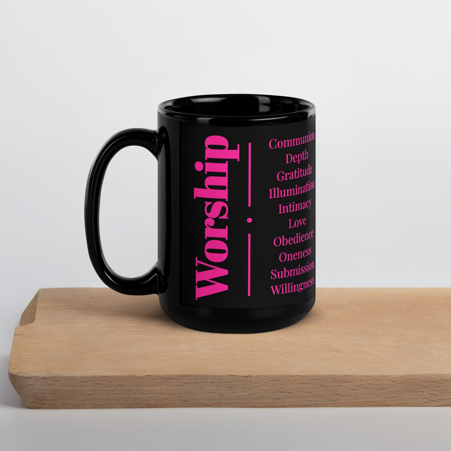 Worship - Pink/Black Glossy Mug