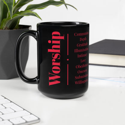 Worship - Red/Black Glossy Mug