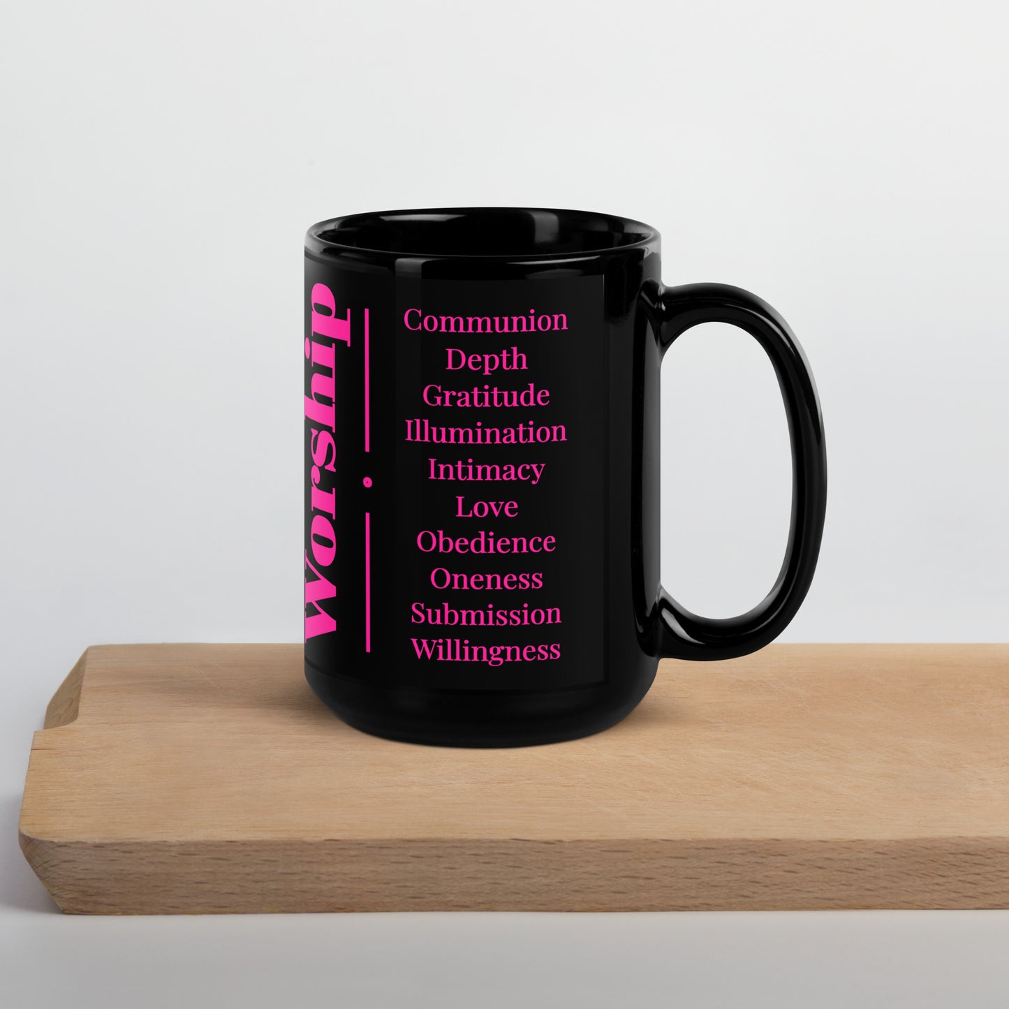 Worship - Pink/Black Glossy Mug