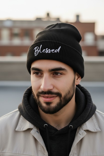 Blessed Black Beanie Lifestyle
