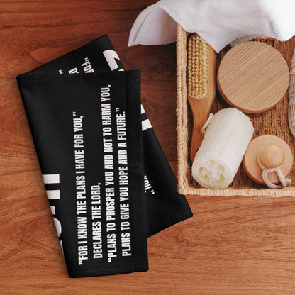 Jeremiah 29:11 Hand Towel - Christian Scripture Bathroom Decor | Faith-Based Gift
