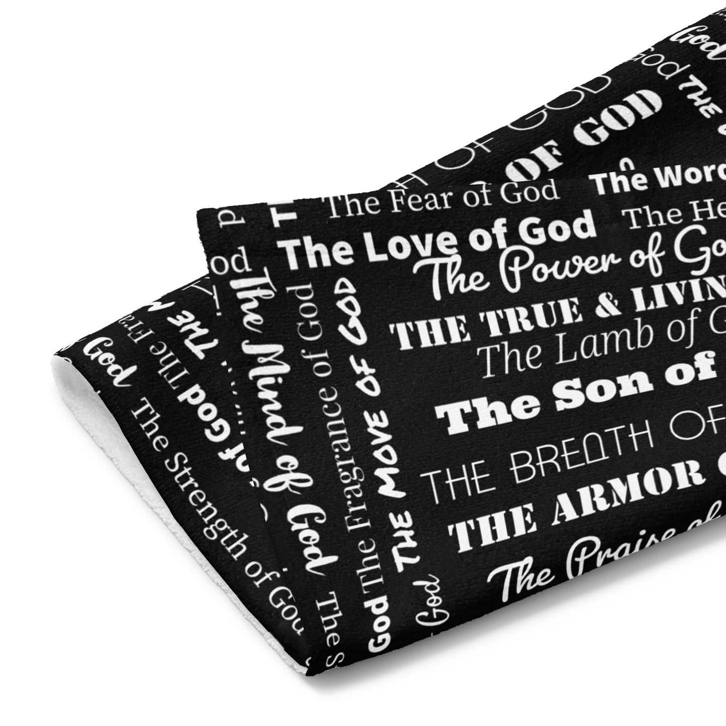 Attributes of God Hand towel - Black/White