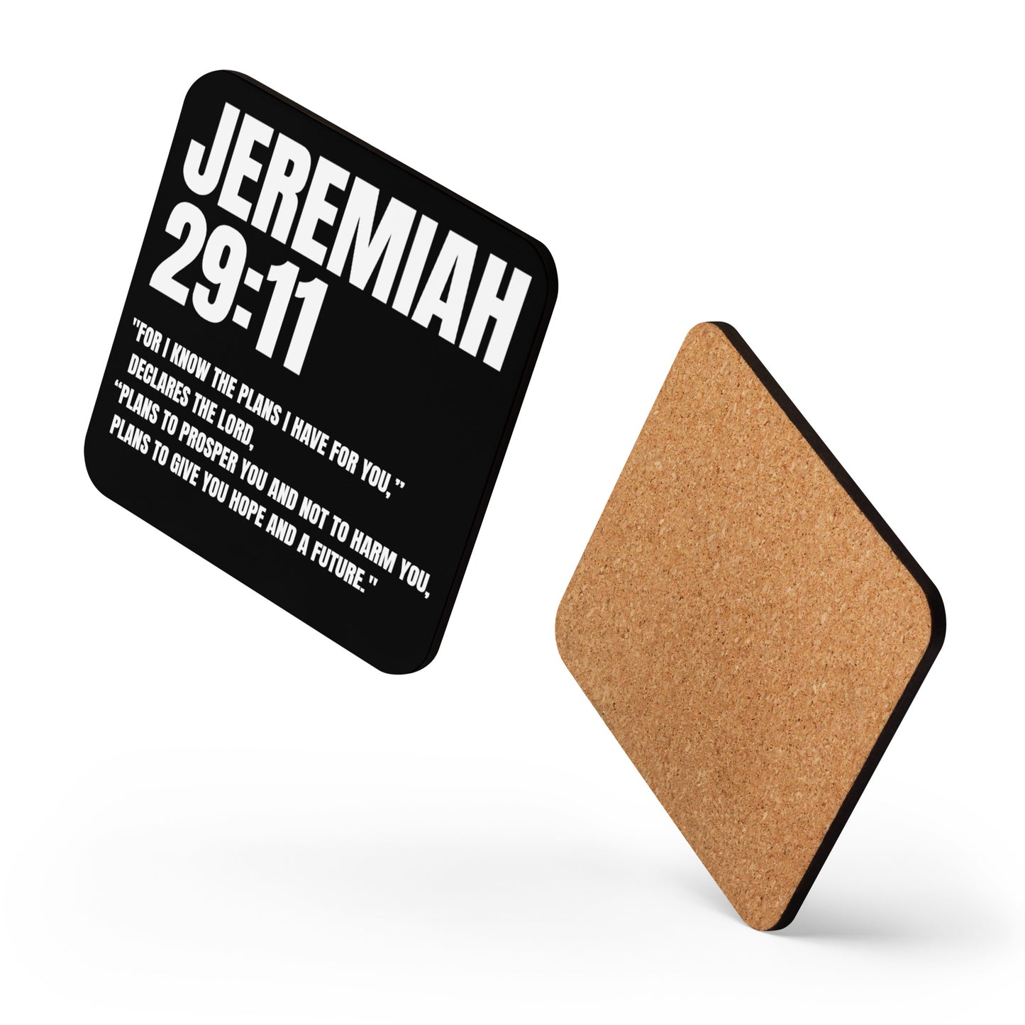 Jeremiah 29:11 Coaster - Faith-Based Cork-Back Coaster | GodWare