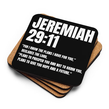Jeremiah 29:11 Coaster - Faith-Based Cork-Back Coaster | GodWare