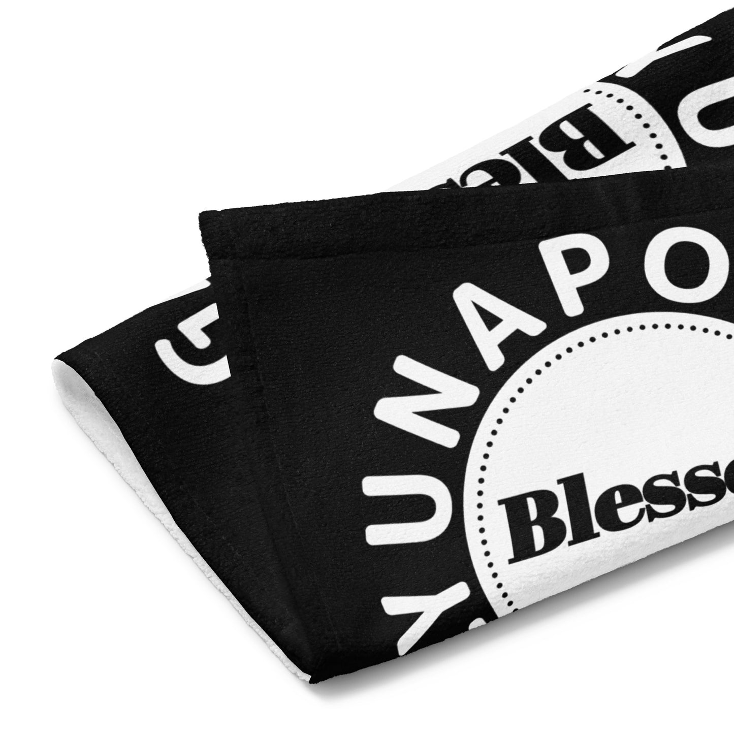 Unapologetically Blessed Terry Hand towel - Black