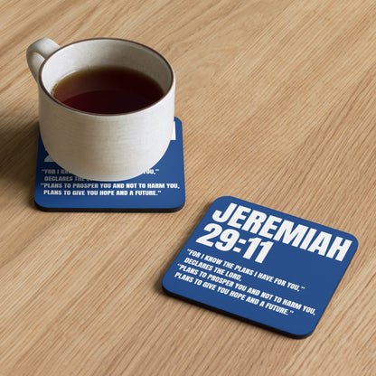 Jeremiah 29:11 Coaster - Faith-Based Cork-Back Coaster | GodWare