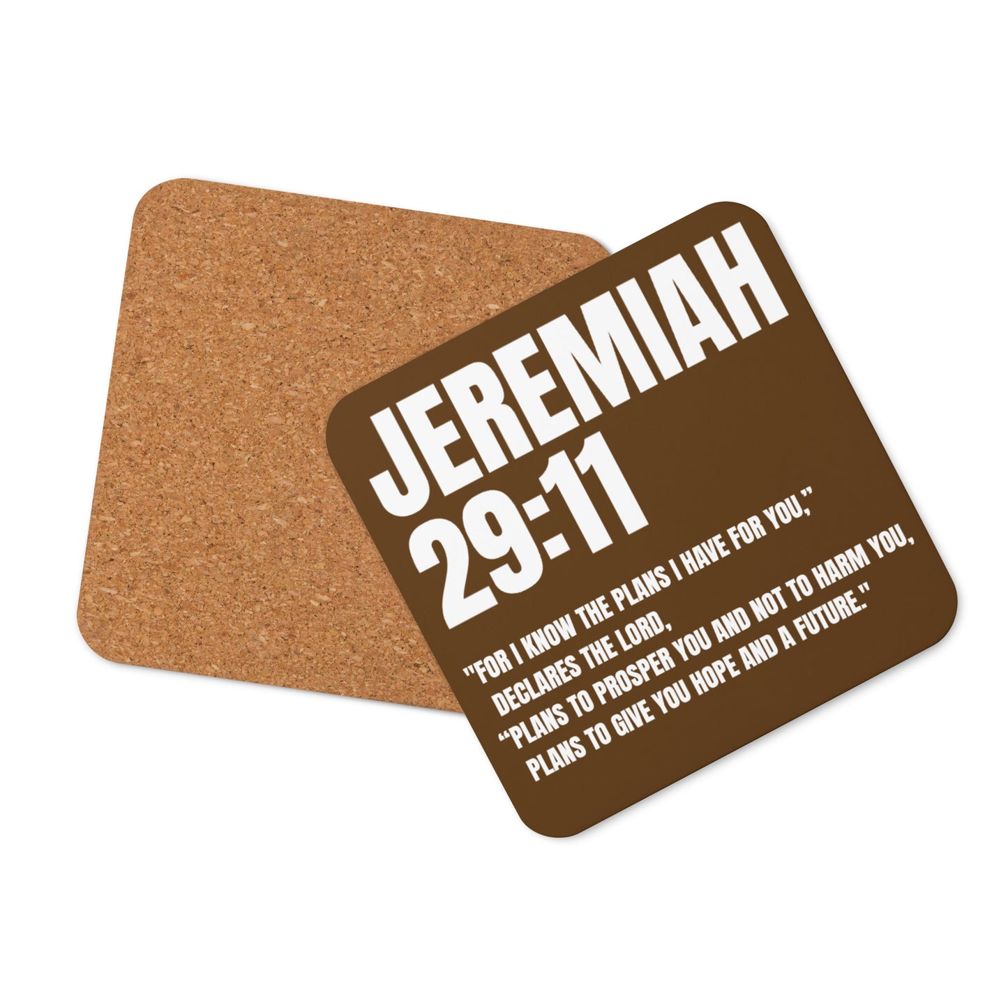 Jeremiah 29:11 Coaster - Faith-Based Cork-Back Coaster | GodWare