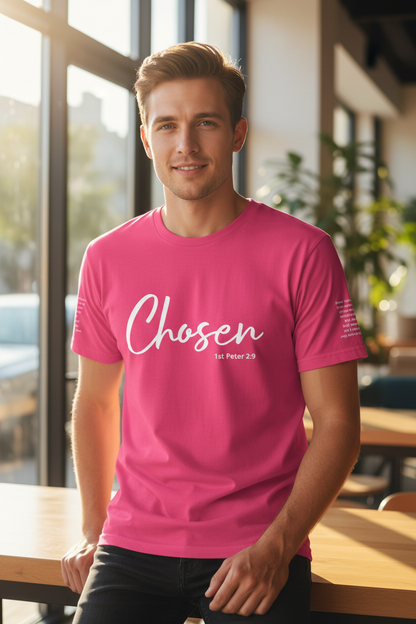 Chosen Heliconia T-Shirt – Male Lifestyle Mockup