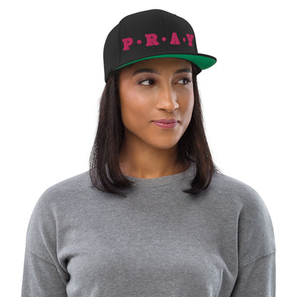 Pray - Classic Snapback Hat (berry)